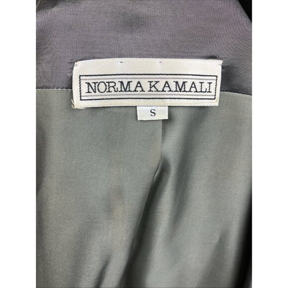 Vintage 80s Norma Kamali Iridescent Finish Open Jacket Power Shoulder Gunmetal - Picture 4 of 4